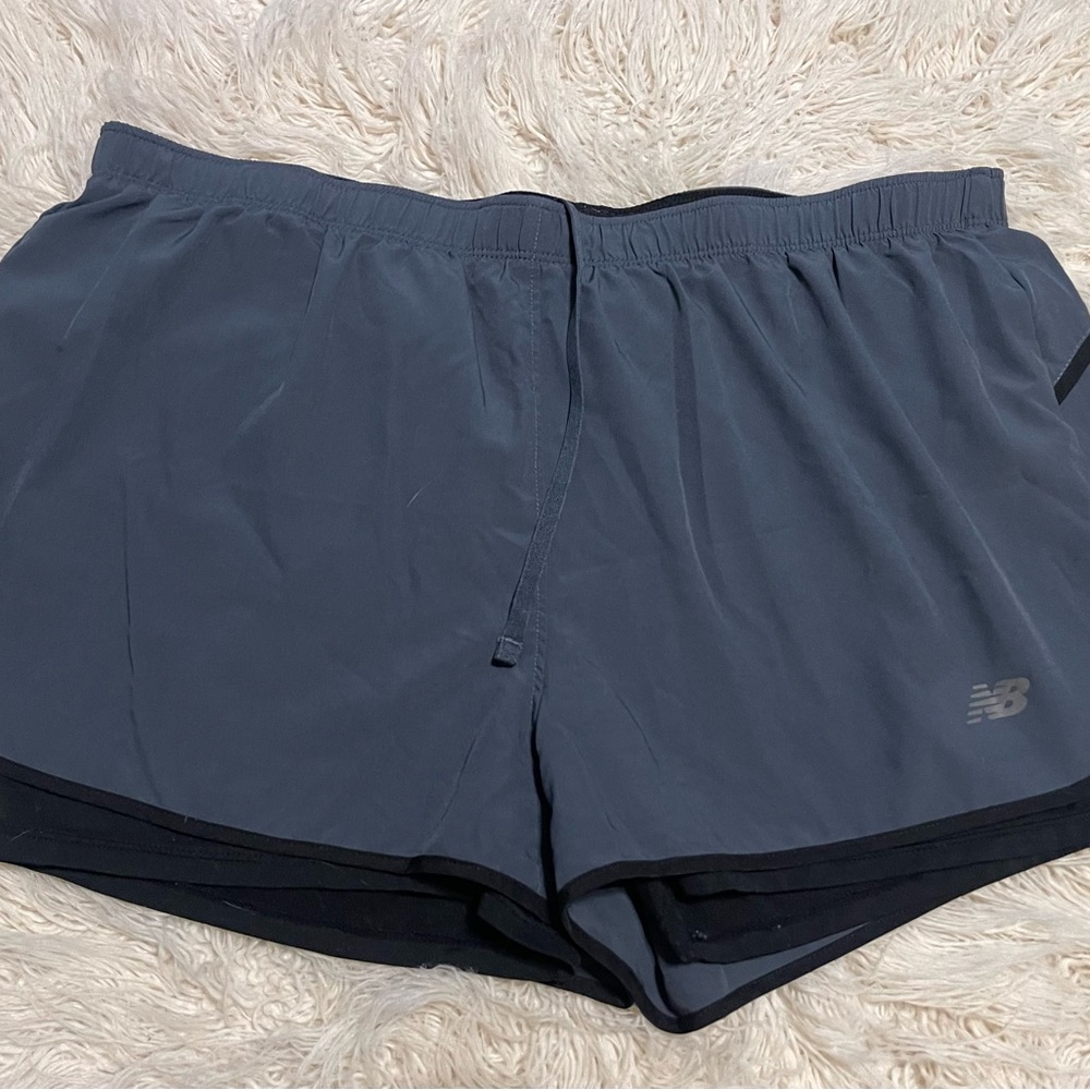 New Balance Women's Gray Layered Running Shorts